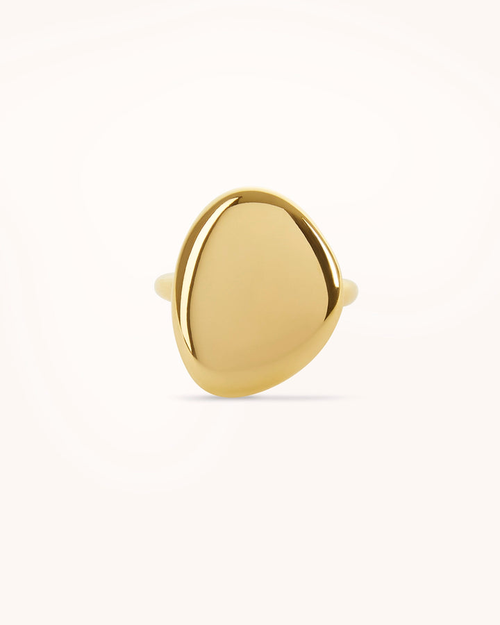 Waterproof Round Chunky Ring in Gold