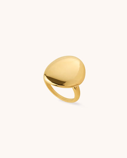 Waterproof Round Chunky Ring in Gold
