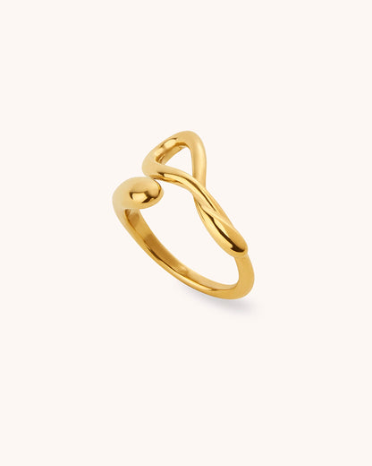 Waterproof Chunky Wrap Adjustable Ring in Gold