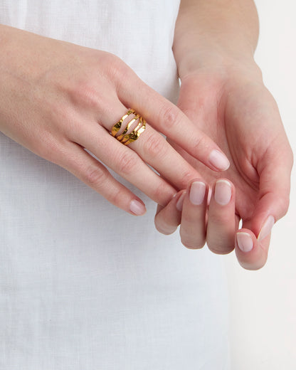Waterproof 4-Row Ring in Gold