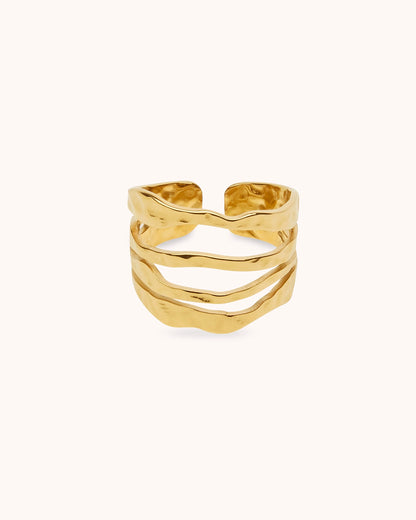 Waterproof 4-Row Ring in Gold