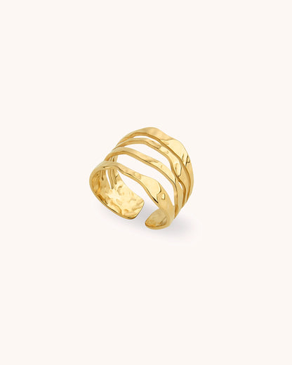 Waterproof 4-Row Ring in Gold