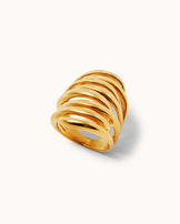 Waterproof Chunky Cage Ring in Gold