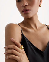 Waterproof Double Chunky Ring in Gold