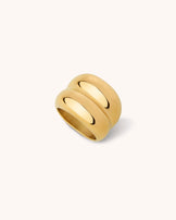 Waterproof Double Chunky Ring in Gold