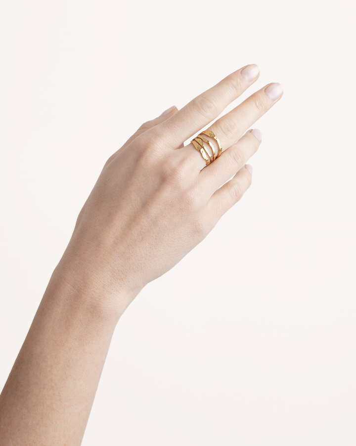 Waterproof 4-Row Ring in Gold