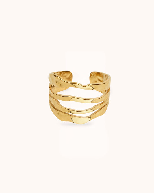 Waterproof 4-Row Ring in Gold