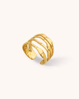 Waterproof 4-Row Ring in Gold