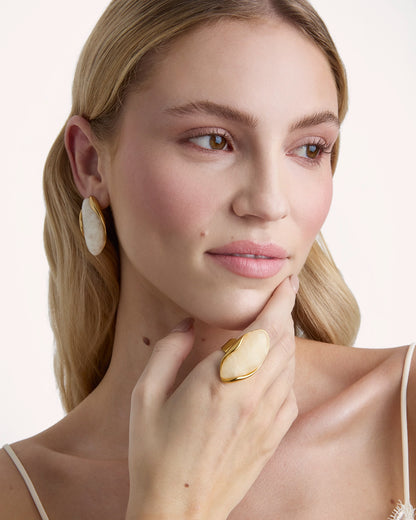 Semi-Precious Ring in Cream