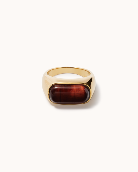 Chunky Tiger's Eye Ring in Brown