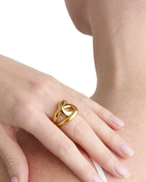 Waterproof Chunky Link Ring in Gold
