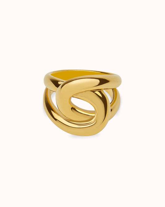 Waterproof Chunky Link Ring in Gold