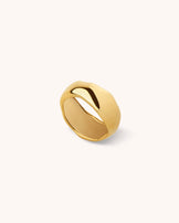 Waterproof Textured Chunky Ring in Gold