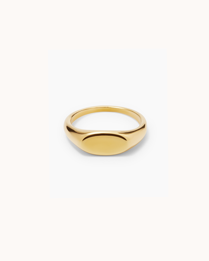 Waterproof Signet Ring in Gold