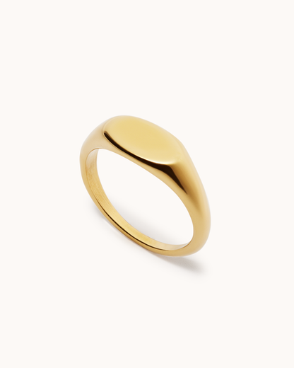 Waterproof Signet Ring in Gold