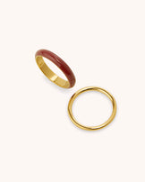Waterproof 2-Pack Enamel Rings in Gold