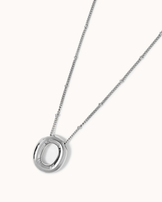Personalised Large O Initial Pendant Necklace in Silver
