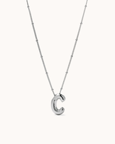 Personalised Large C Initial Pendant Necklace in Silver