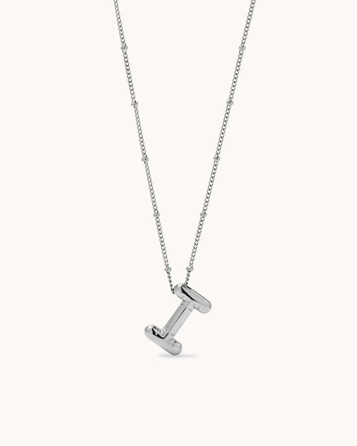 Personalised Large Initial Pendant Necklace in Silver