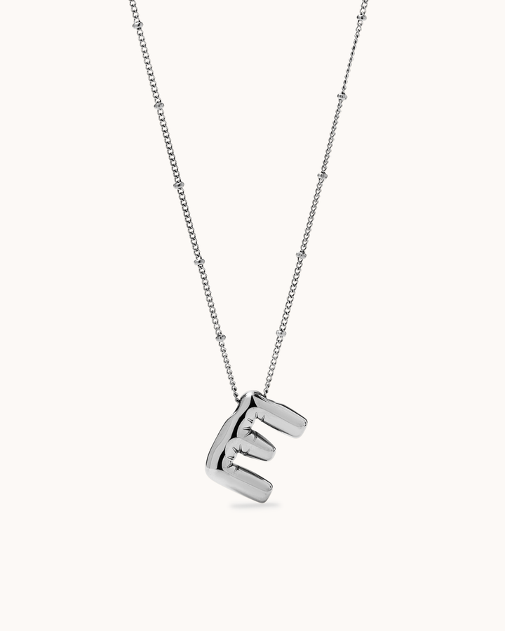 Personalised Large Initial Pendant Necklace in Silver