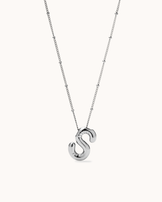 Personalised Large Initial Pendant Necklace in Silver