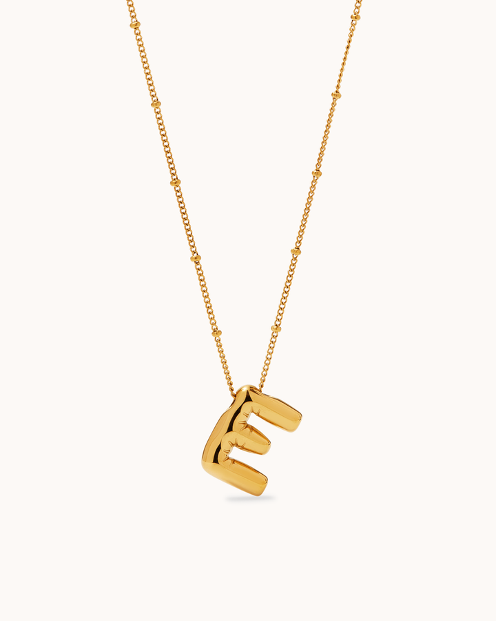 Personalised Large Initial Pendant Necklace in Gold