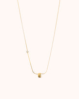 Small E Initial Cubic Zirconia Necklace in Gold
