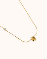 Small E Initial Cubic Zirconia Necklace in Gold
