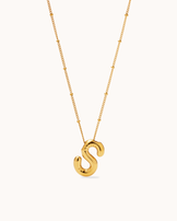 Personalised Large Initial Pendant Necklace in Gold