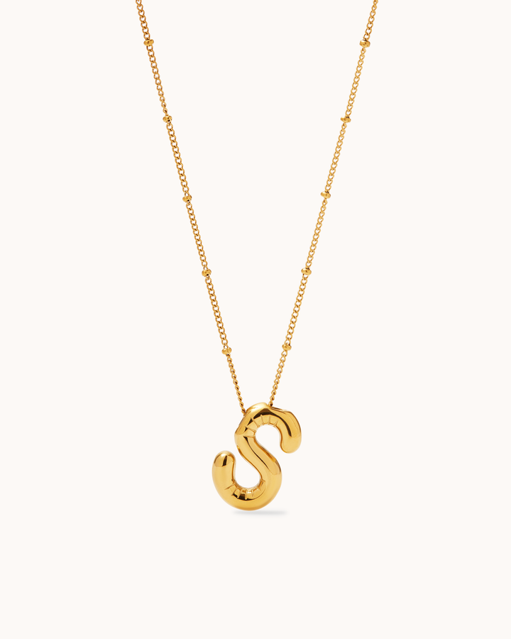 Personalised Large Initial Pendant Necklace in Gold