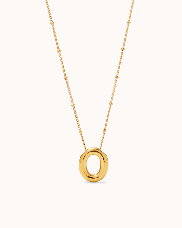 Personalised Large Initial Pendant Necklace in Gold