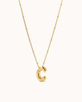Personalised Large C Initial Pendant Necklace in Gold