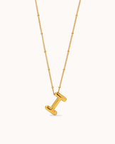 Large I Initial Pendant Necklace in Gold