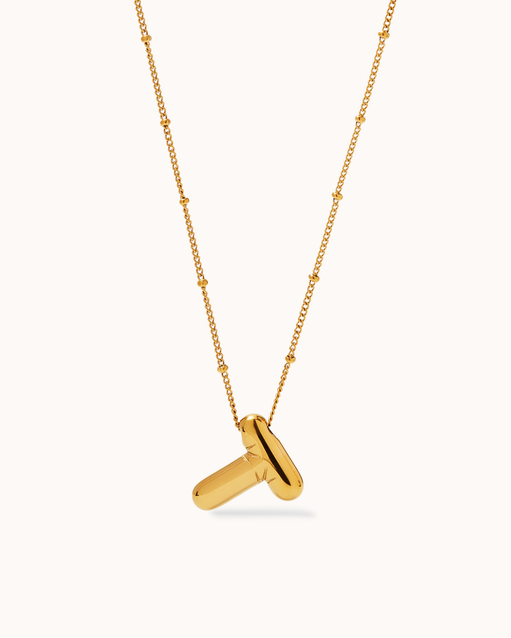 Personalised Large Initial Pendant Necklace in Gold