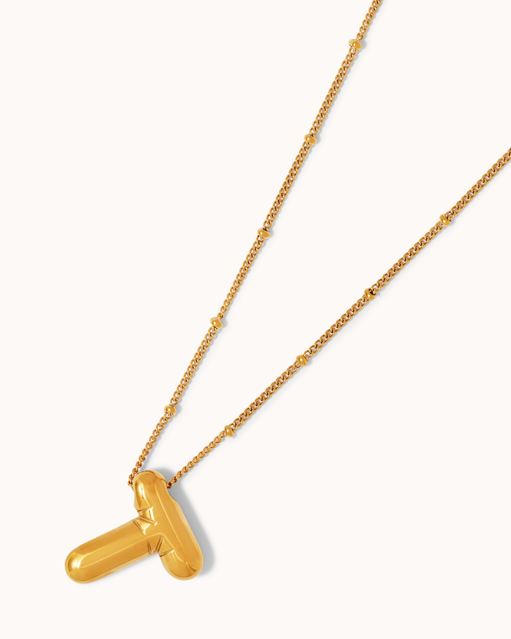 Personalised Large Initial Pendant Necklace in Gold