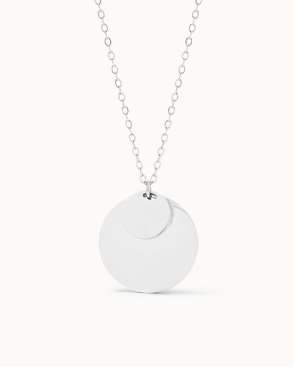 Circles Pendant Chain Necklace in Silver