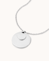 Circles Pendant Chain Necklace in Silver