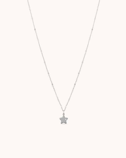 Cubic Zirconia Star Pendant Necklace in Silver