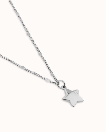 Cubic Zirconia Star Pendant Necklace in Silver