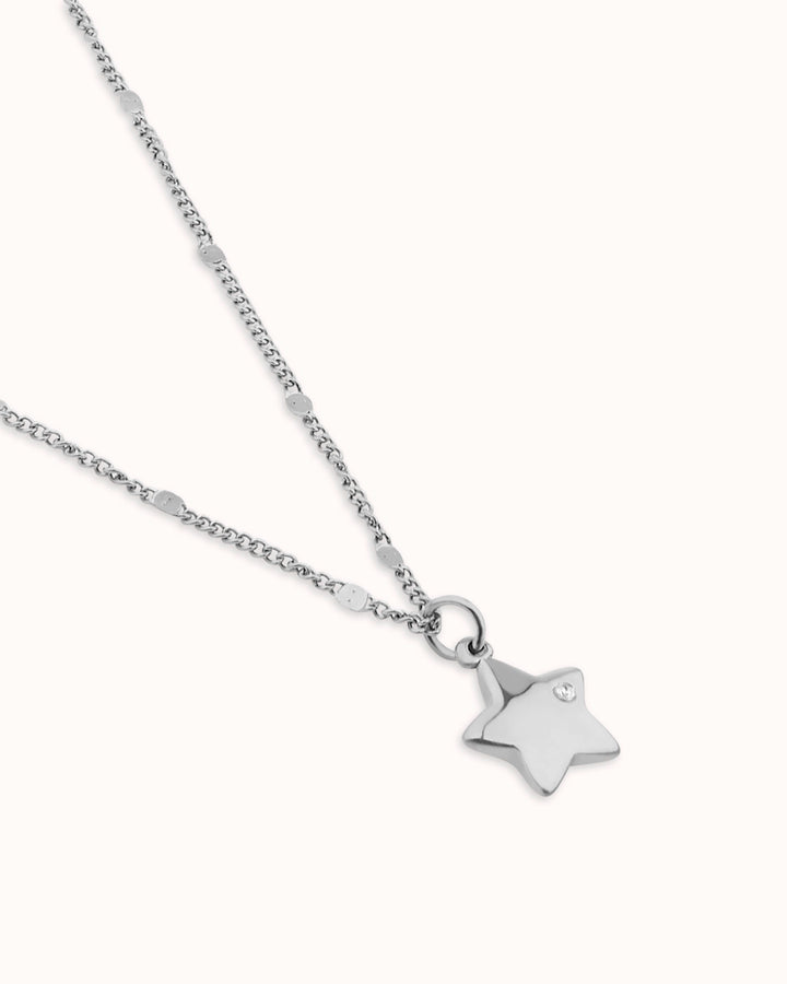Cubic Zirconia Star Pendant Necklace in Silver