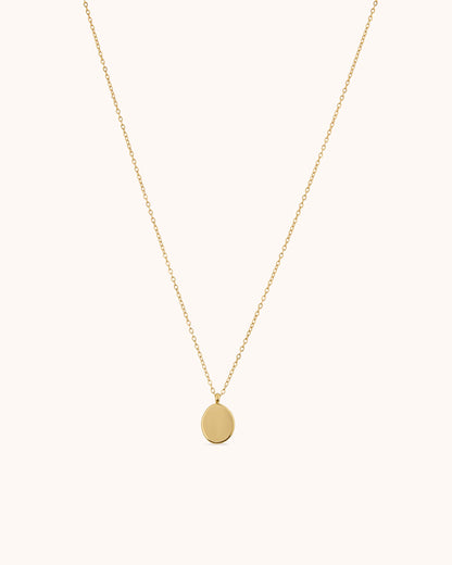 Oval Pendant Chain Necklace
