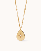 Teardrop Pendant Twisted Chain Necklace