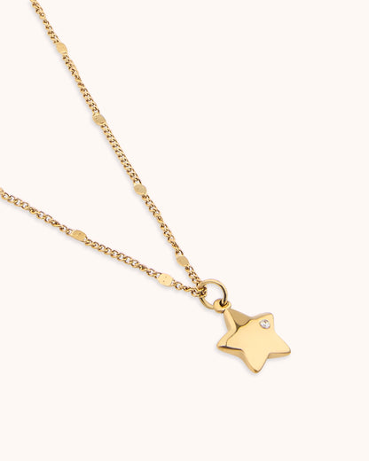 Cubic Zirconia Star Pendant Necklace in Gold