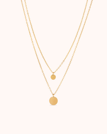 Circle Pendant Chain Necklace Set