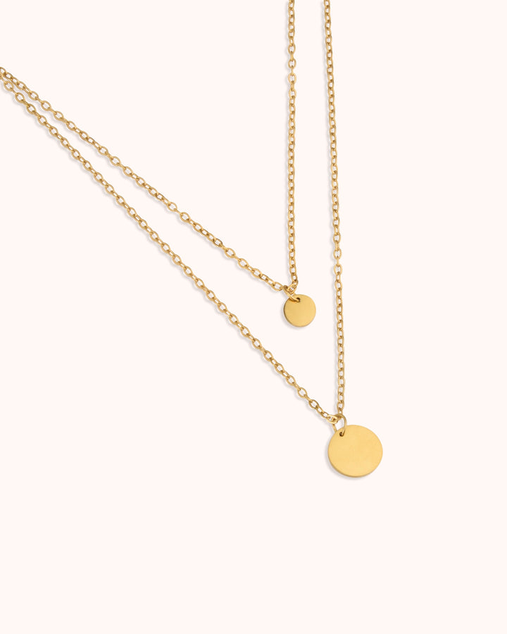 Circle Pendant Chain Necklace Set