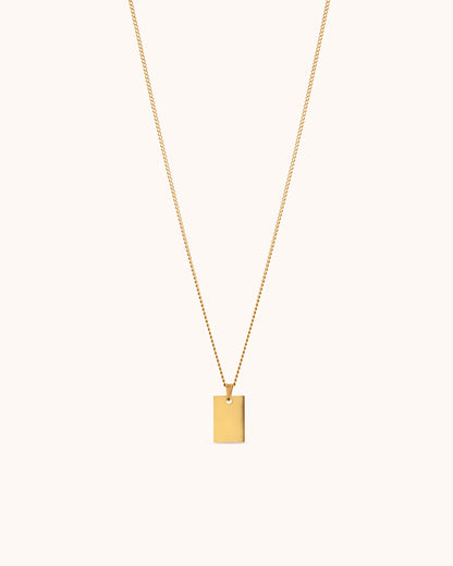 Rectangle Pendant Chain Necklace