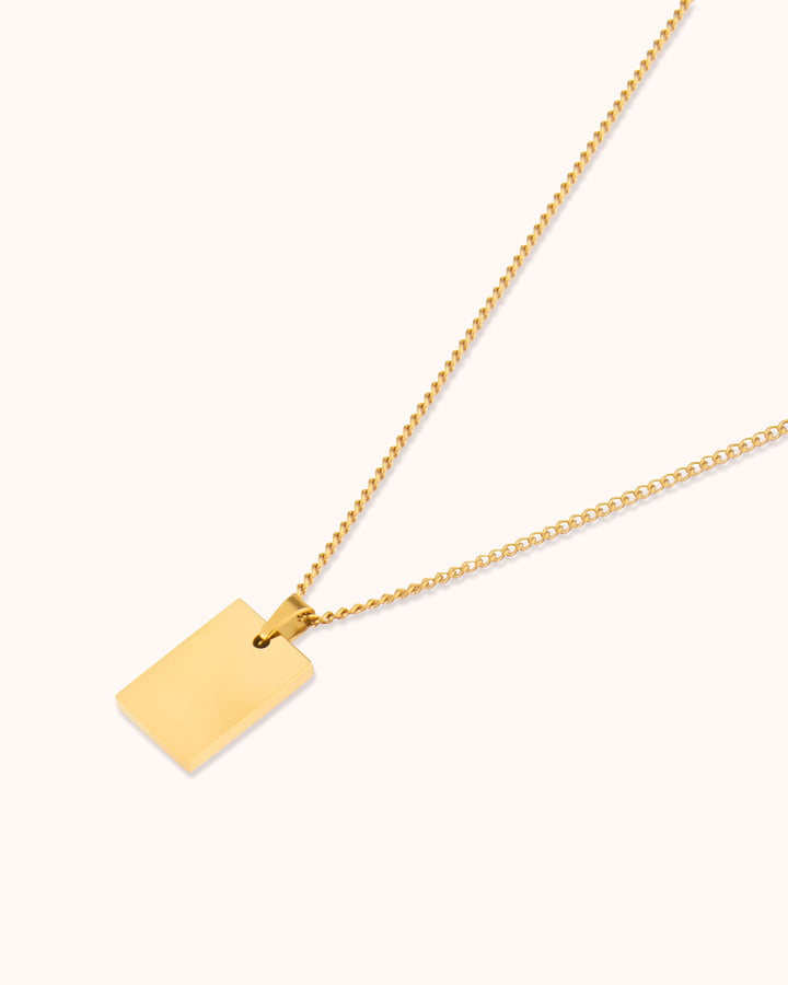 Rectangle Pendant Chain Necklace