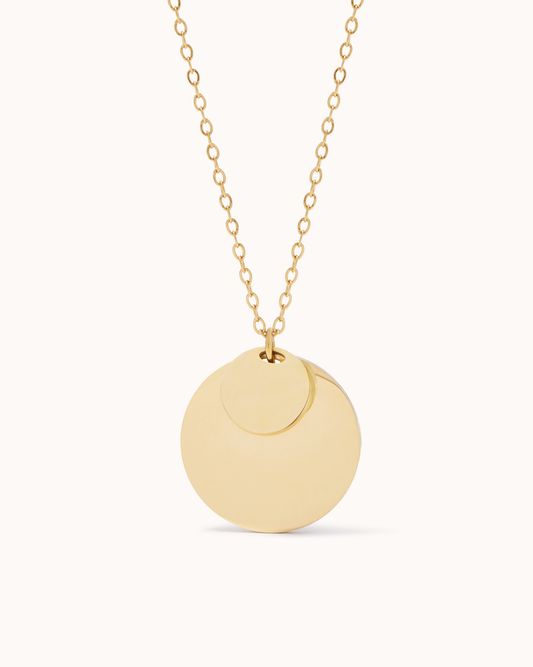 Circles Pendant Chain Necklace in Gold