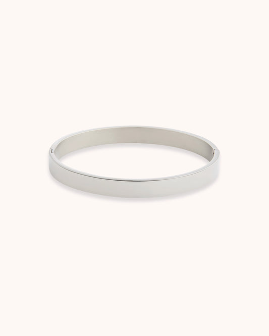 Chunky Square Bangle in Silver
