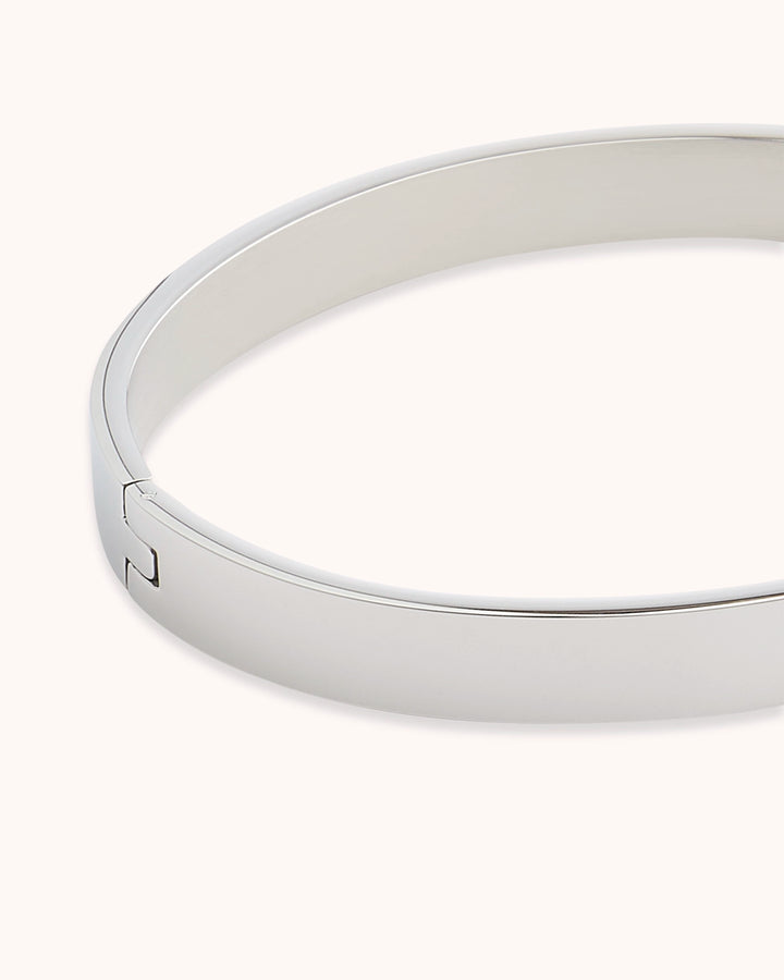 Chunky Square Bangle in Silver